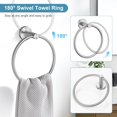 thumbnail image 3 of Juego de accesorios de baño TQKAG, toallero de 6 piezas de níquel cepillado, 3 of 8