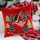 thumbnail image 5 of Juego de cojines navideños | Decoración navideña bordada con copos de nieve y árbol de Navidad | Cojín suave y aterciopelado para sofá y sala de estar | Decoración festiva en rojo y verde, 5 of 6