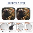 thumbnail image 6 of Rateoe Pug Wearing Sunglasses Flowers Pattern 2 Piece Car Windshield Sun Shade Foldable | Front Windshield Shade for Sun, Heat and UV Rays | Sunshade for Car Front Window-Large, 6 of 6