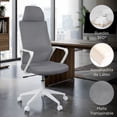thumbnail image 3 of MAGMALIFE Silla de Oficina Fokus Ergonómica con Cabecera, Reclinación Ajustable, Malla Transpirable, Asiento de Alta Densidad, Ruedas 360° Antirrayas y Altura Regulable, Soporta 150 kg Gris, 3 of 8