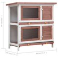 thumbnail image 4 of vidaXL Outdoor Rabbit Hutch 4 Doors Brown Wood, 4 of 5