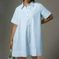 thumbnail image 1 of Gspmoly Robes pour Femmes Grande Taille, Robe Chemise à Manches Courtes Décontractée et Ample avec Boutons et Poches pour le Printemps/été pour Femmes, Robes de Soirée pour Femmes Offres, 1 of 9