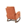 thumbnail image 5 of Fabric Rocking Chair with Solid Rubber Wood Legs and Side Pocket, Modern Glider Chair with High Backrest, Recliner Armchair for Living Room, Bedroom, Lounge, Nursery, Orange, 5 of 8