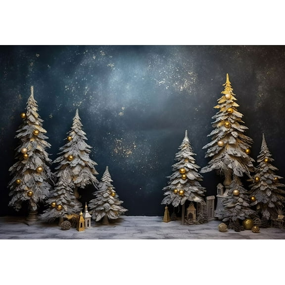 Mehofond Oil Painting Christmas Backdrops For Photography Winter Forest Tree Baby Family 2024 Xmas Party r Background Studio