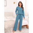 thumbnail image 5 of MINTREUS Women's Pajama Set Long Sleeve Sleepwear Set Soft Two Piece Matching Set with Pockets, 5 of 6