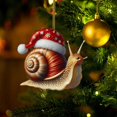 thumbnail image 4 of WUJGXI Santa Hat Christmas Ornament Unique Festive Design Xmas Tree Home Party Decor Creative Animal‑Theme Holiday Tree Decoration, 4 of 5