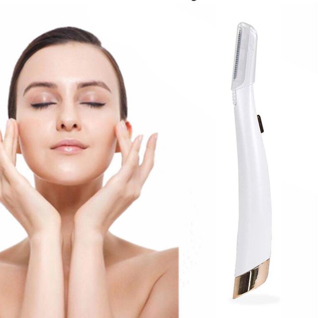 Dermaplaning Hair Remover LED Facial Exfoliator Lady Shaver Face Hair Shaver With 6 Replacement Heads