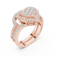 thumbnail image 2 of Zuwelria Certified Moissanite Bridal Rings | 0.94 Carat Latest Round Shape Moissanite Diamond Halo Engagement Ring Set for Her | 18K Rose Gold Plated Sterling Silver Size 6, 2 of 8
