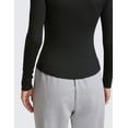 thumbnail image 6 of CRZ YOGA Ribbed Modal Long Sleeve Henley Shirt for Women Soft Stretchy Fitted Top, 6 of 7