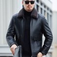 thumbnail image 2 of Abrigo de invierno YXL-6626 nuevo de piel auténtica para hombre, con cuello de lana de cordero, grueso y cálido, de pato blanco, 2 of 5