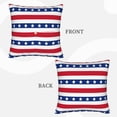 thumbnail image 3 of Bingfone American Patriotic Stars And Stripes Linen Throw Pillow Covers Cushion Case Pocket Button Vintage Farmhouse Pillowcase for Sofa Couch Bed 16"x16", 3 of 9
