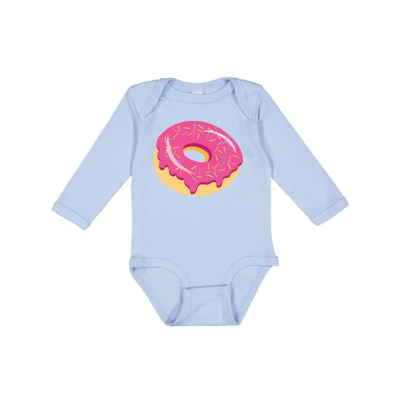 Inktastic Pink Donut with Sprinkles Boys or Girls Long Sleeve Baby Bodysuit
