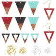 thumbnail image 1 of 72pcs Triangle Bag Resin Wooden Earring Pendants Resin Walnut Wood Earring Makings Kit Wood Earring Accessories with Earring Hooks Jump Rings for Earrings Necklace Making -6 Colors, 1 of 6