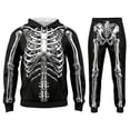 thumbnail image 6 of CONFREE Halloween Mens Tracksuit 2 Peice Lined Sweat Suit for Men Hallowmas Skeleton Graphic Hoodies Joggers Outfits Cozy Fall Winter Sweatsuits Set, 6 of 7