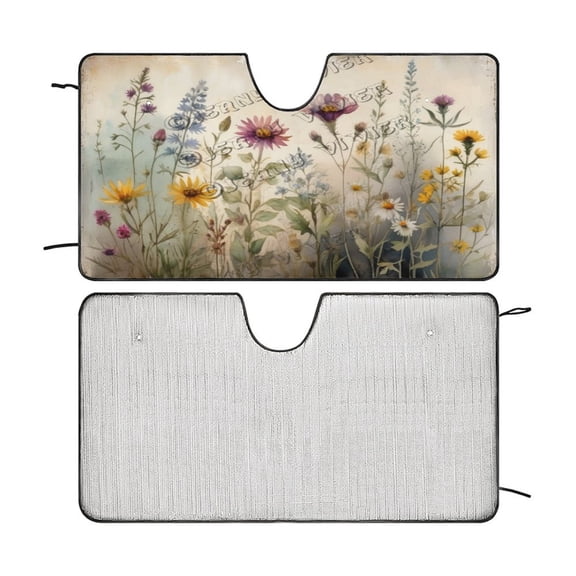 Wildflower Car Windshield Sun Shade Universal Fit Car Front Window for Trucks SUV Van Sunshade Visor Auto Vehicle Shield Reflector Blocking Screen Cover 51"x28"