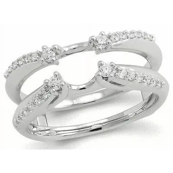 1.2ct Lab Created Diamond Wedding Enhancer Wrap Guard Ring 14k White Gold Plated