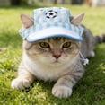thumbnail image 7 of Soccer Themed Pet Sun Visor Hat Adjustable Dog Cat Baseball Cap with Ear Holes Sun Protection Football Fan Support Accessories for Sports Events Game Day Outdoor Activities Dog Puppy Kitten, 7 of 7