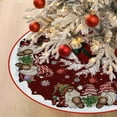 thumbnail image 4 of Christmas Tree Skirt 36 Inches, Gnomes with Holly Berry Pencil Red Background Tree Skirt, Winter Xmas Tree Mat Decorations for Home Party Holiday Decorations, 4 of 6