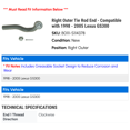 thumbnail image 2 of Right Outer Tie Rod End - Compatible with 1998 - 2005 GS300 1999 2000 2001 2002 2003 2004, 2 of 2