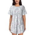 thumbnail image 1 of Kdxio Fun Rabbit Print Women's Short-Sleeve Pajama Set Soft Stretch Comfy Homewear Lounge Yoga Travel-Medium, 1 of 6