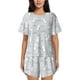 thumbnail image 1 of Balery Fun Rabbit Conjunto de Pijama para Mujer con Estampado, Dos Piezas de Manga Corta y Shorts, Ropa de Dormir Suave con Cuello Redondo y Bolsillos-3X-Large, 1 of 6
