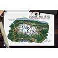 thumbnail image 3 of Mount Rainier National Park, Line Drawing, Wonderland Trail (12x18 Wall Art Poster, Room Decor), 3 of 3