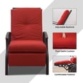 thumbnail image 4 of Patio Recliner Chair with Cushions,Outdoor Adjustable Lounge Chair,Reclining Patio Chairs with Strong Extendable Metal Frame for Reading,Garden,Lawn (Red, 1 Chair), 4 of 5