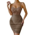 thumbnail image 4 of hirigin Women See-Through Mesh Patchwork Bodycon Dress, Sleeveless Spaghetti Strap Slim Mini Dress Club Cocktail Short Dress, 4 of 9
