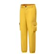 thumbnail image 6 of Clearance RYRJJ Outdoor Elastic High Waisted Cargo Pants for Women Casual Baggy Combat Twill Jogger Pants with Multi-Pockets(Without Belt)(Yellow,XL), 6 of 9