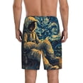 thumbnail image 2 of Balery Astronaut Starry Night Men's Cotton Knit Pajama Shorts Waistband & Pockets,Short Pajama Pants-Large, 2 of 8