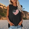 thumbnail image 2 of Usmisi 4th of July Tank Tops Comfy Loose Independence Day Patriotic Shirts Vest Womens Fashion American Flag Heart Print Crewneck Sleeveless Summer Blouses Black m, 2 of 4