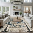 thumbnail image 3 of Rectangle Area Rugs 6 x 9 Ft, Texas Star Vintage Non-Slip Residential Carpet, Retro Navy Blue Berry Wooden Indoor Crawling Mats Runner Rugs for Living Room/Dining Room/Bedroom, 3 of 8