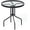 27.5" x 27.5" x 28", variant on GlowPlume 32" Round Outdoor Table with Tempered Glass Top, Patio Dining Table with Umbrella Hole & Metal Frame, Outside Bistro Table for Backyard, Lawn, Deck & Poolside