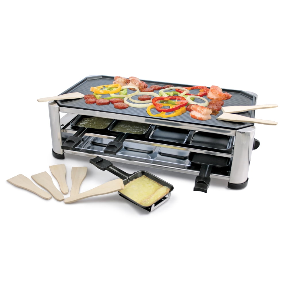 Swissmar KF-77089 Stainless Steel Raclette Grill with Cast Aluminum Grill Plate/ Crepe Top Walmart.com