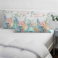 thumbnail image 3 of Summer Coastal Pillow Covers, Linen Long Throw Pillow Case, Nautical Sea Coral Shell Starfish Wood Gray Holiday Pillow Protector Decorative Cushion Cover for Living Room/Bedroom 20" x 36", 3 of 8