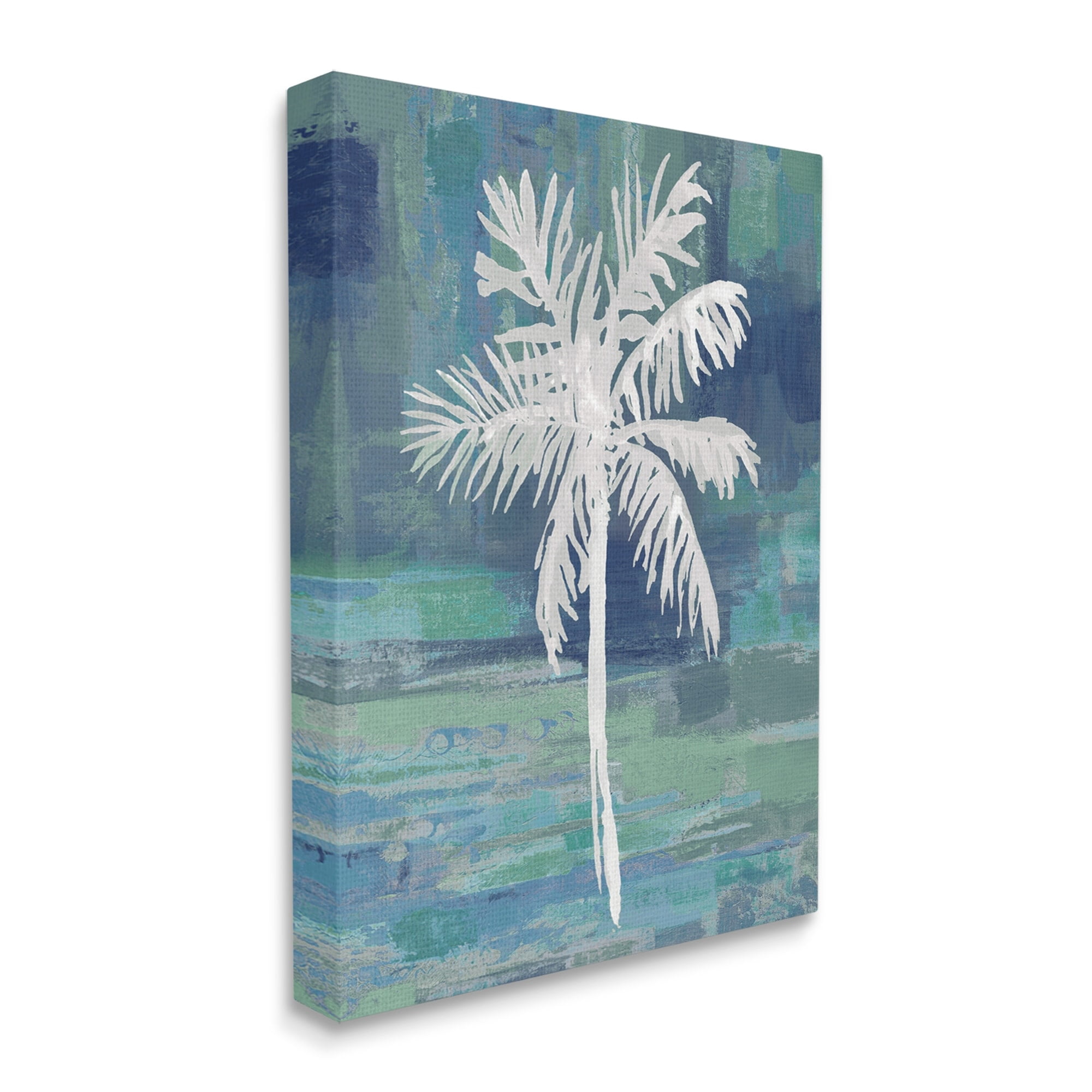 Stupell Industries White Palm Tree Leaves Abstract Green Background Canvas Wall Art, 16 x 20, Design by Kristen Dew