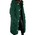 thumbnail image 2 of Cardigan for Women Zpanxa Hood Cardigan for Women, Plus Size Winter Warm Sweater Outwear, Single Breasted Long Sleeves Coat with Pocket Green XL, 2 of 4