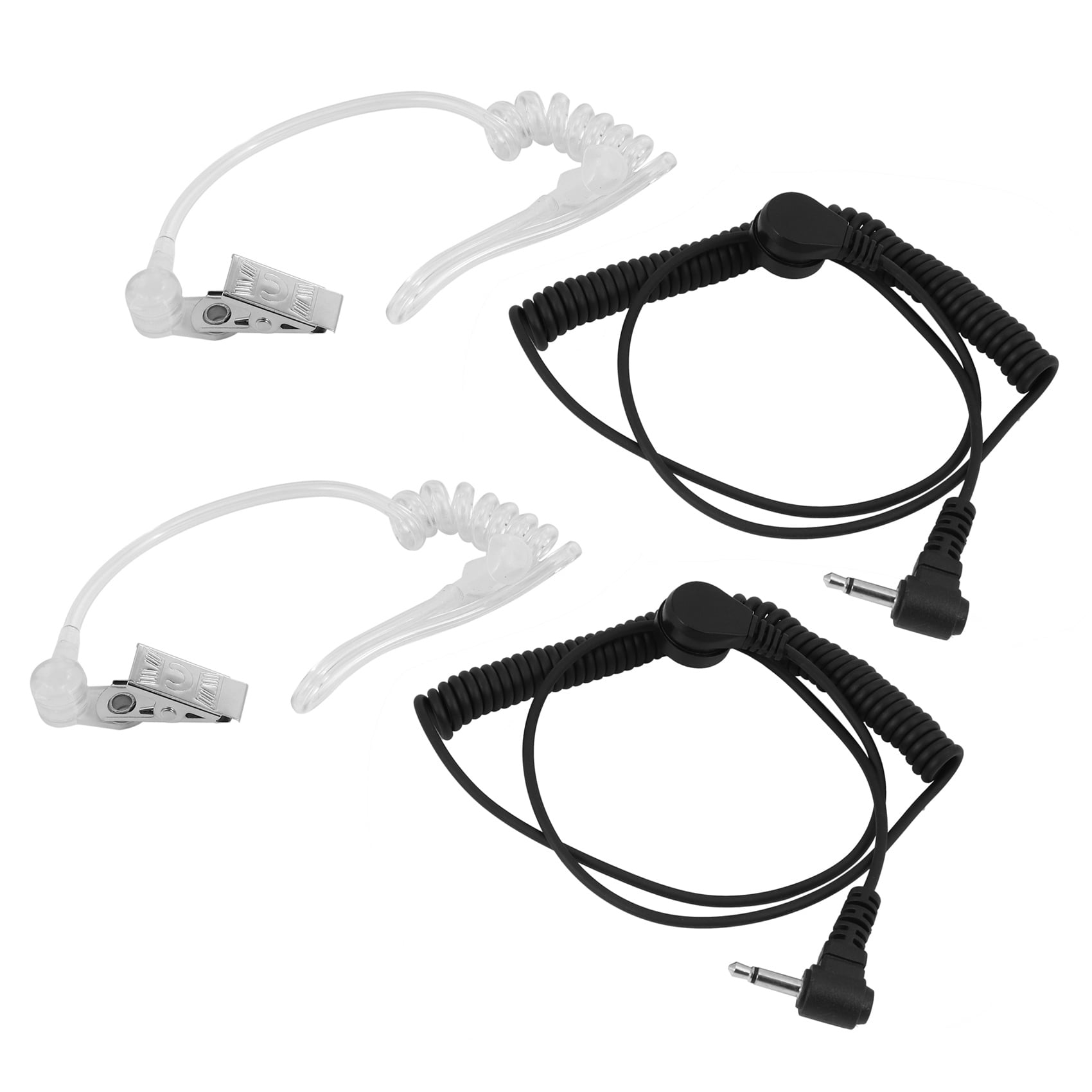 2X RHF 6171N 3.5mm RECEIVER/LISTEN ONLY Surveillance Headset Earpiece with Clear Acoustic Coil