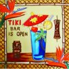 En Vogue B-132 Tiki Bar Is Open - Decorative Ceramic Art Tile - 8 in. x 8 in.