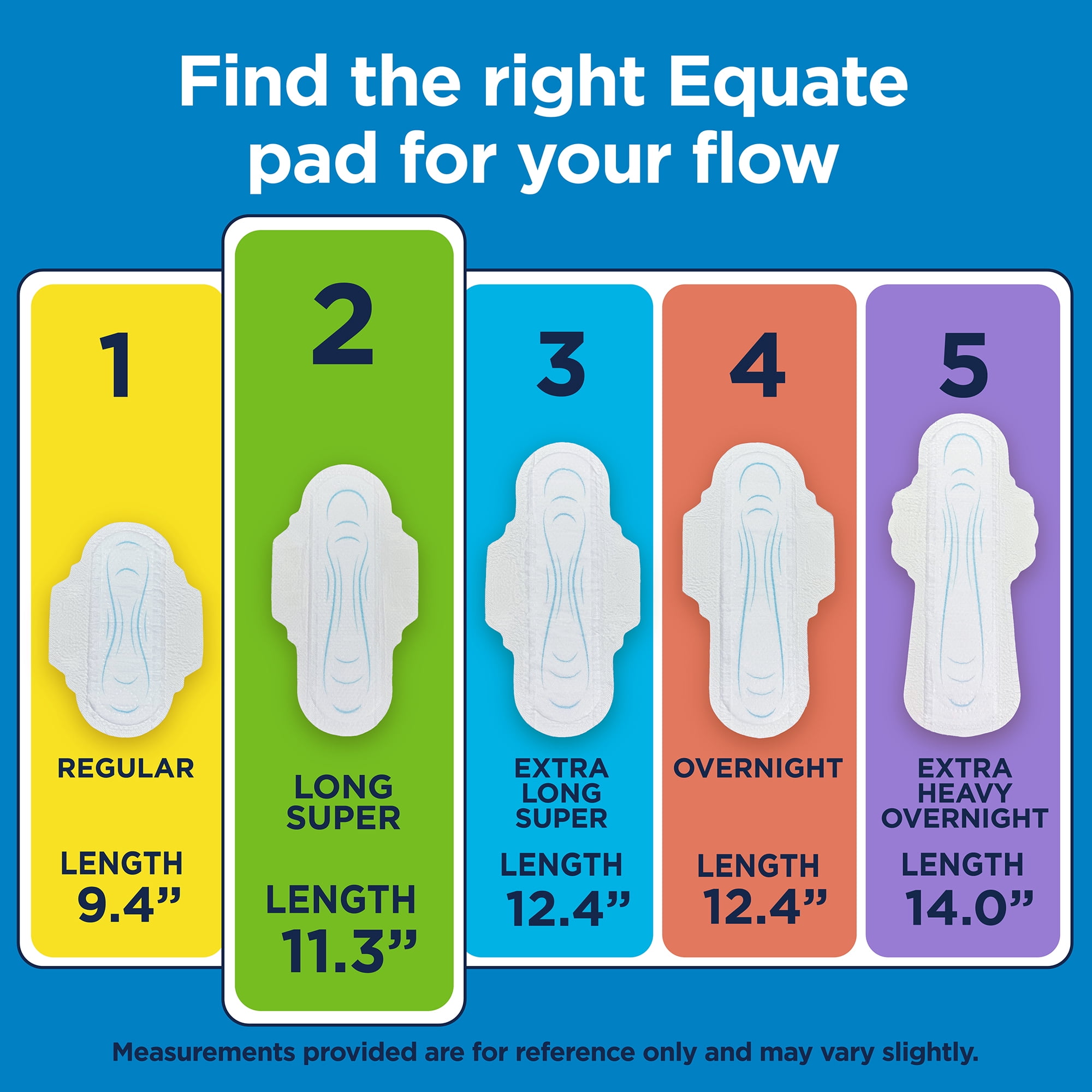 Equate Ultra Thin Pads with Wings, Size 2, Long Super Absorbency, Compare to Always (192 Count)