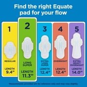 Equate Ultra Thin Pads with Flexi-Wings, Long Super Absorbency, Size 2, 42 Count