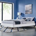 thumbnail image 2 of Platform Bed Frame, Twin Size, Velvet, White, Modern Contemporary Urban Design, Bedroom Master Guest Suite, 2 of 6