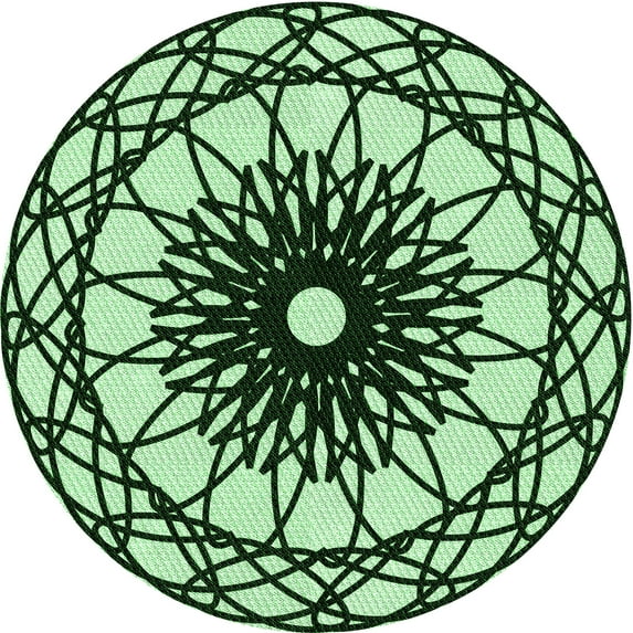 Ahgly Company Indoor Round Patterned Medium Forest Green Area Rugs, 4' Round