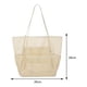 thumbnail image 3 of Bolsos Tejidos Para Damas Malla Playa Natación Bolsas Casual Mujeres Compras Paquete Ropa Bolso de almacenamiento (Beige), 3 of 5