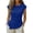 Blue, variant on QASIEATN Trendy Essentials Clothing for Women: Elegant Solid Color Ruched Asymmetrical T Shirt for Spring & Summer Fall Fashion Outfits for Women