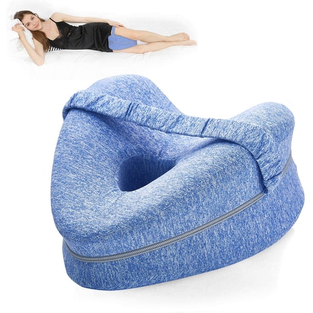 LYD Almohada de espuma viscoelástica para rodillas con correa para dormir de lado | Cojín de apoyo para las piernas con funda extraíble y lavable LYD Almohada para piernas