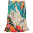 thumbnail image 2 of Fuzoiu Playful Floral Cat Print Ultra-Soft Micro Fleece Blanket,All Seasons Flannel Throw, Lightweight Blanket for Bed, Sofa, Couch, Movie Night, Camping, and Travel-40"x30", 2 of 7