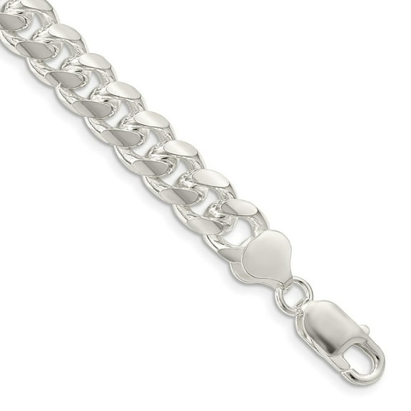 Primal Silver Sterling Silver 8.5mm Domed Curb Chain Bracelet