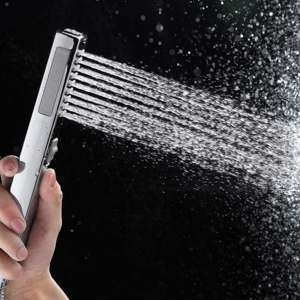 Handheld Shower Rain Head 2 Spray Settings Massage Spa ABS Shower Bathroom Shower Accessories Pressurized Water-Saving Shower Faucet,Chrome