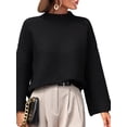 thumbnail image 2 of Sunloudy Pull Tricoté pour Femmes Manches Longues Col Rond Uni Ample Automne Mode Urbaine, 2 of 8